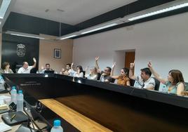 Votación del equipo de gobierno en el pleno