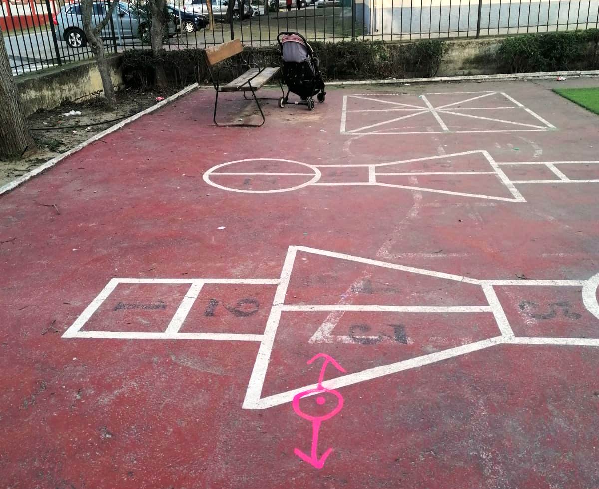 Marcas en el parque municipal