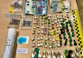 Dinero y material intervenido