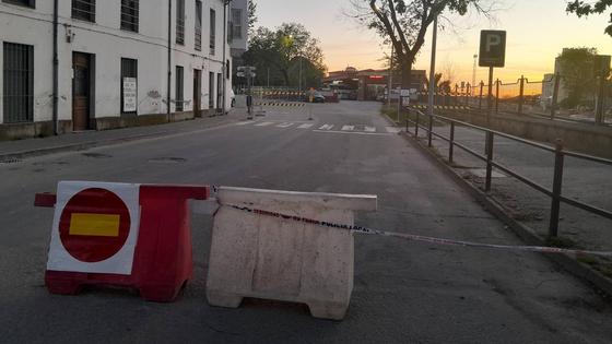 Calle cortada por obras