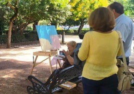Pintora en el parque municipal en la edición anterior
