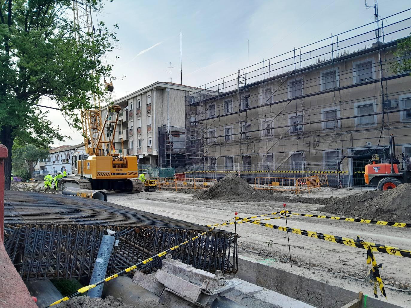 Las obras del tren eliminan la plaza de las cigüeñas