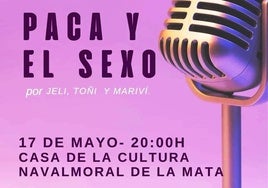 'Paca y el sexo', cita del viernes en la casa de cultura