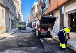 Trabajos en la calle Pablo Luengo