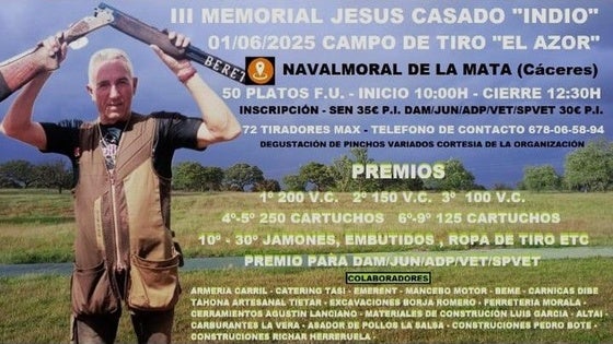 El campo de tiro El Azor acogerá este domingo el III Memorial Jesús Casado