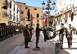 Ensayo de la jura de bandera realizada en Jaraíz de la Vera