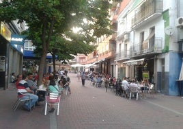 Terrazas en la zona peatonal de Antonio Concha