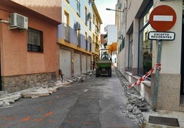 Trabajos en marcha en la calle Pavía