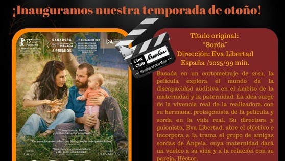 El martes se proyectará 'Sorda' en Cine Navalmoral