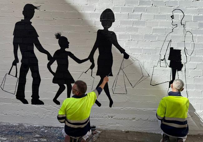 Mural dedicado al comercio local