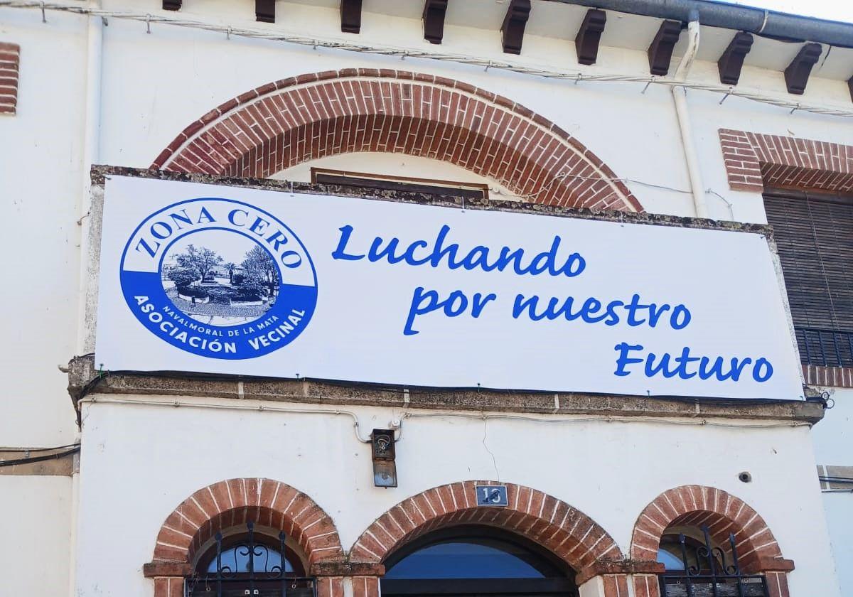 Pancarta reivindicativa de la asociación