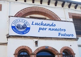 Pancarta reivindicativa de la asociación