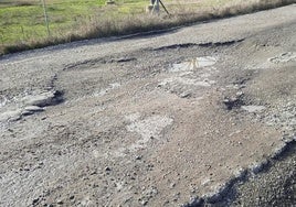La carretera al Ecoparque, en estado lamentable, necesita una reparación urgente