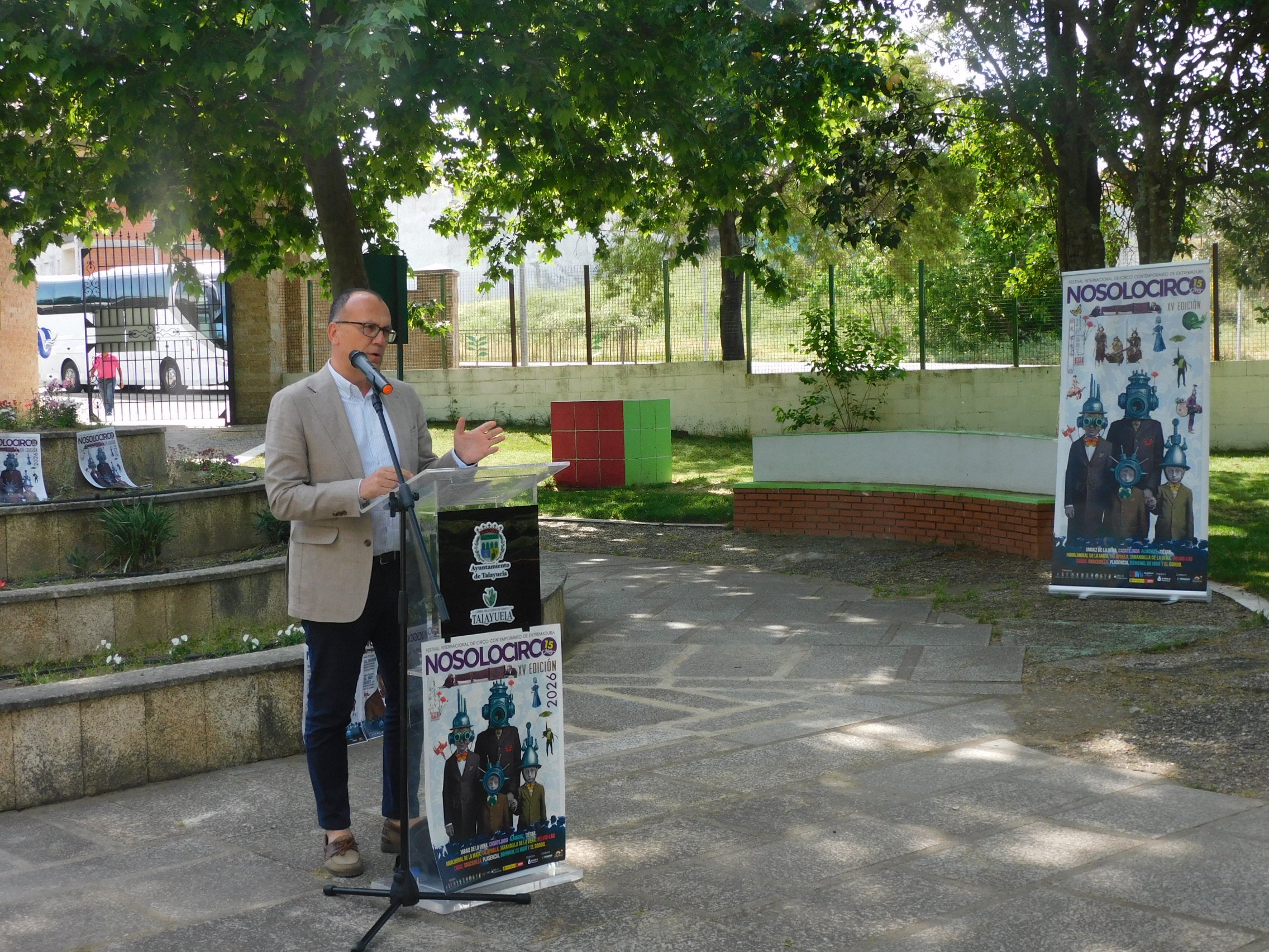 El alcalde moralo durante su intervención en Talayuela