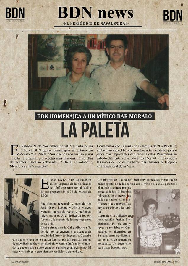 Homenaje a Pepe y Alicia, del recordado bar La Paleta
