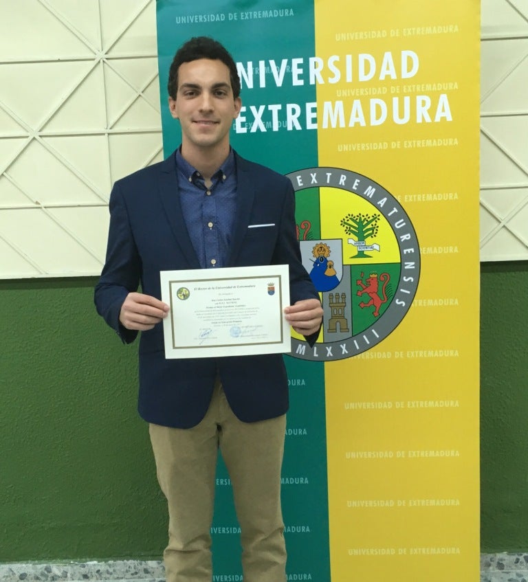 Carlos Esteban Sancho, Mejor Expediente Académico de la UEx en el Grado de Educación Primaria