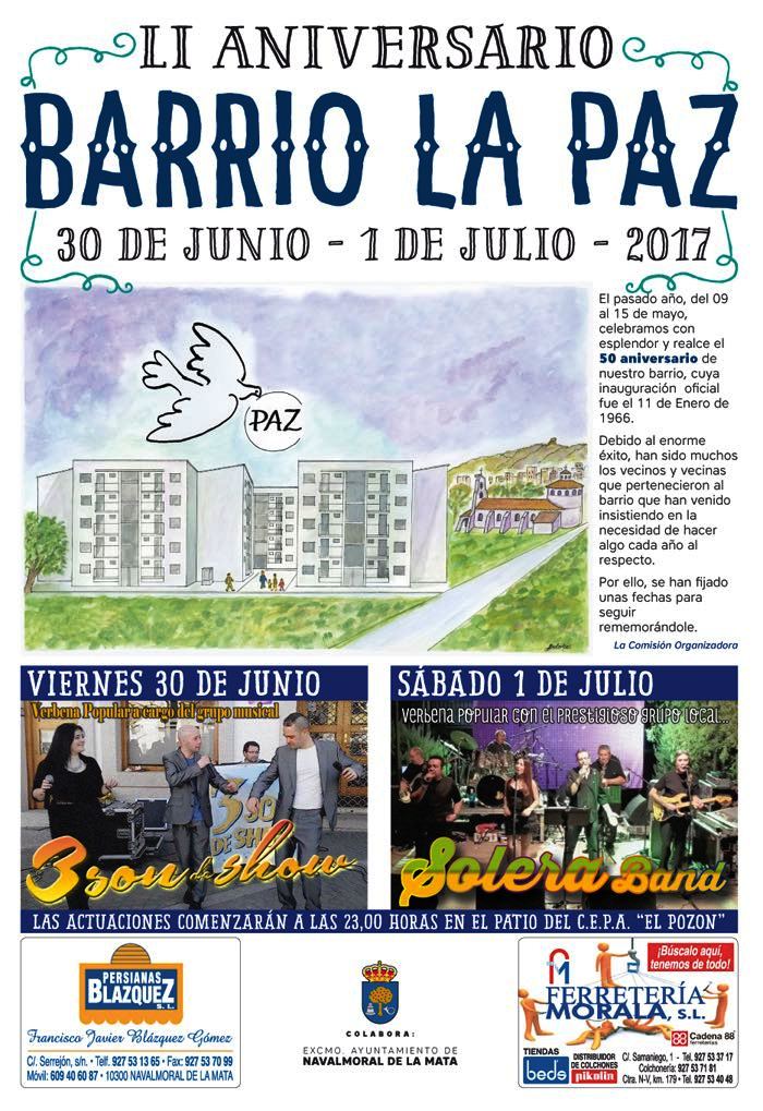 Cartel anunciador y paloma de la paz 