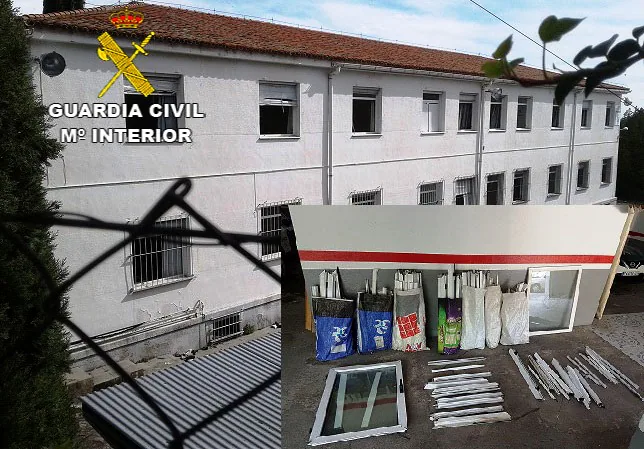 La Guardia Civil detiene a dos vecinos por el robo de 33 ventanas de aluminio valoradas en 9.000 euros