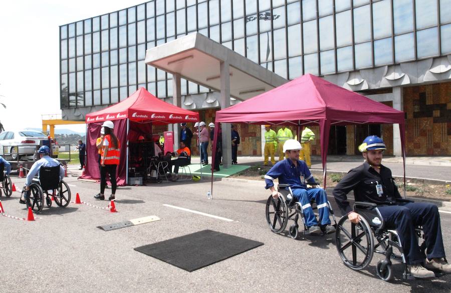Trabajadores de la central durante los talleres realizados 
