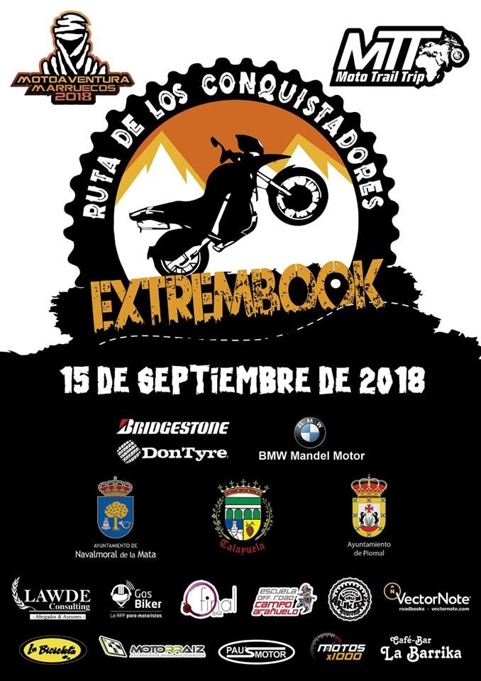 La segunda Extrembook 'Ruta de los Conquistadores' reunirá a 220 motos