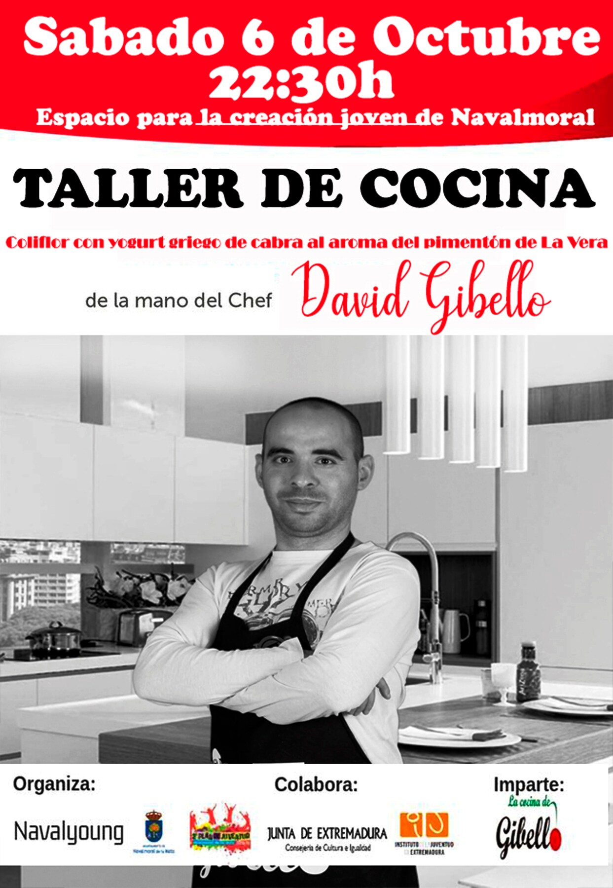 El popular cocinero moralo David Gibello impartirá un taller dentro del proyecto 'Navalyoung'