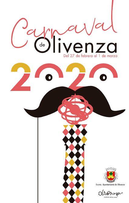 Cartel del Carnaval de Olivenza 2020, obra del publicista oliventino José Antonio González Carrillo. 