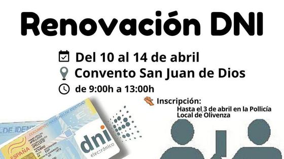 La Policía Nacional expenderá el DNI previa inscripción en la Jefatura de la Policía Local de Olivenza