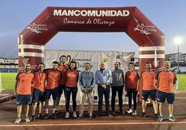 Técnicos del programa de Dinamización Deportiva de la Mancomunidad y autoridades.