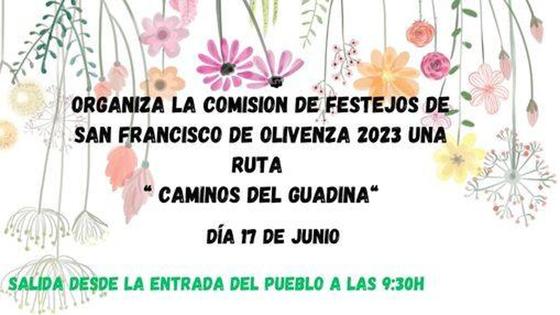 San Francisco de Olivenza organiza la ruta 'Caminos del Guadiana'