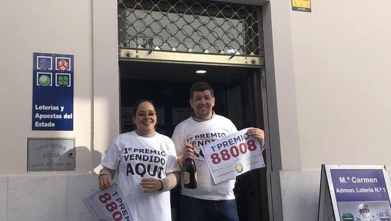 Olivenza vendió un décimo del 88.008 premiado con el gordo de la lotería de Navidad