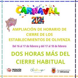 Los establecimientos podrán cerrar dos horas más tarde en carnaval