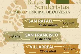 La GMD programa cuatro rutas senderistas para conocer la flora y la fauna de Olivenza