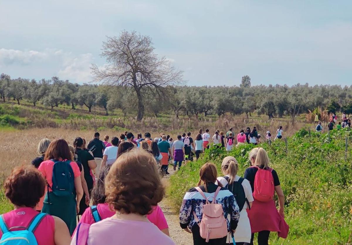 Más de cien senderistas inauguran las rutas de 'Camínate Olivenza'