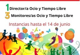El Ayuntamiento oferta cuatro puestos relacionados con Ocio y Tiempo libre