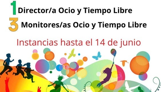 El Ayuntamiento oferta cuatro puestos relacionados con Ocio y Tiempo libre