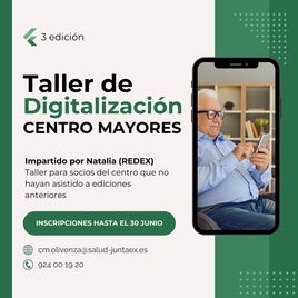 Últimos días de inscripción al taller de Digitalización en el Centro de Mayores