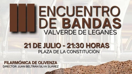 La Filarmónica de Olivenza participará en el III encuentro de Bandas de Valverde de Leganés