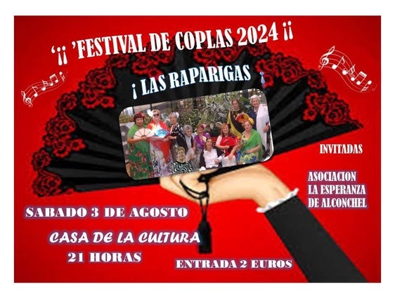 El Festival de la Copla reunirá a las Raparigas y a 'La Esperanza' de Alconchel