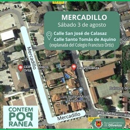 Con motivo del Festival Contempopránea el mercadillo se traslada de ubicación