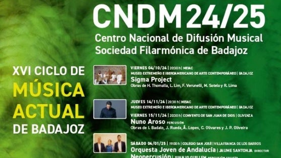 La XVI edición del Ciclo de Música Actual llegará a Olivenza con un concierto y diversos actos