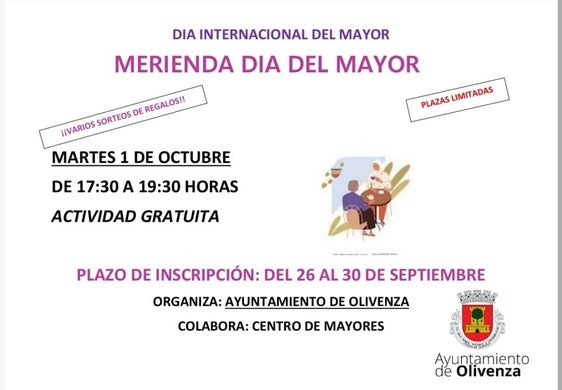 Una serie de actividades conmemorarán el Día Internacional de las Personas Mayores