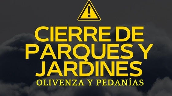 Los parques de todo el término de Olivenza se cerrarán puntualmente debido a las rachas de viento