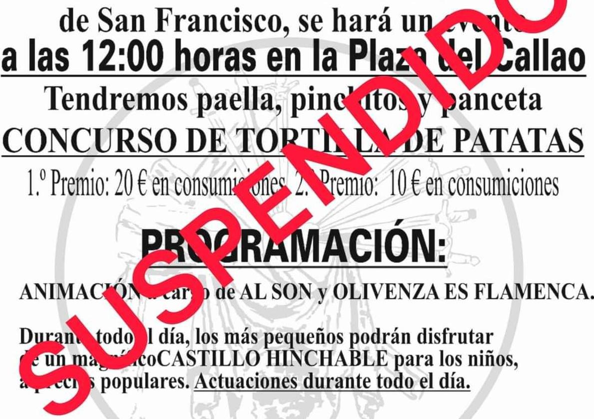 La cofradía Jesús Nazareno 'Los Obreros' suspende por lluvias el evento por San Francisco