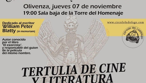 Una tertulia de cine y literatura desgranará la obra del autor de 'El Exorcista'