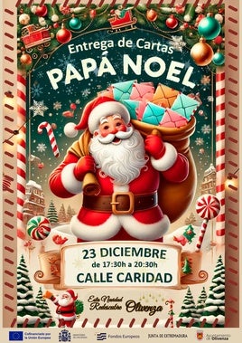 Papa Noel visitará Olivenza para recoger personalmente las cartas