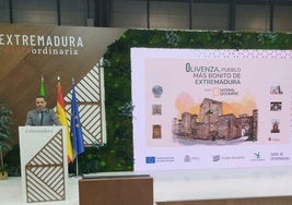 El alcalde en su intervención en Fitur.