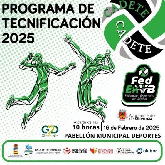 Olivenza acogerá una jornada de Tecnificación de Voleibol de la Federación Extremeña