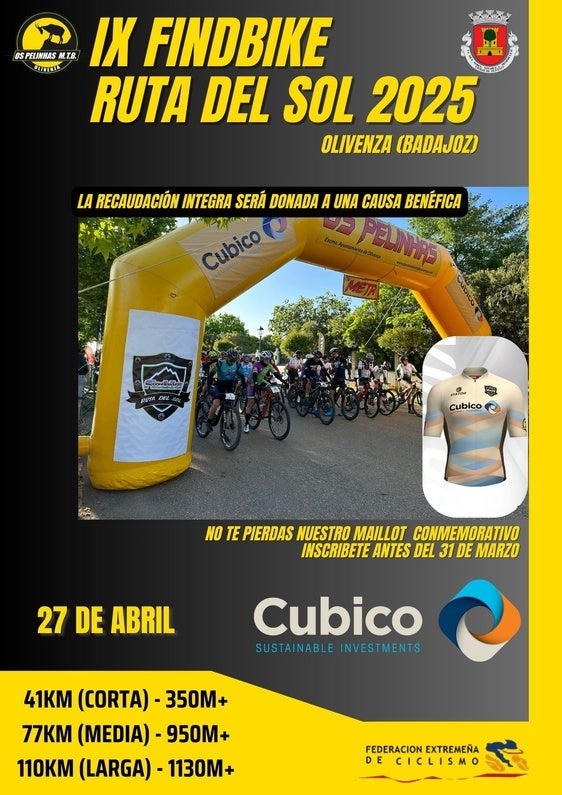Olivenza acogerá la IX Findbike Ruta del Sol solidaria