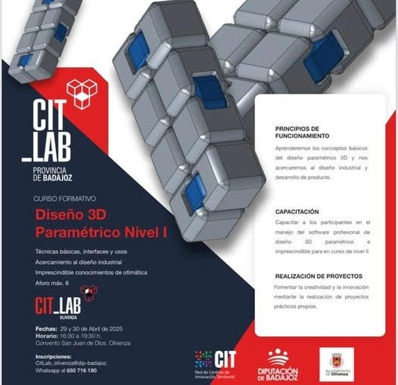 El Citlab ofrece un curso de Diseño 3D paramétrico nivel I