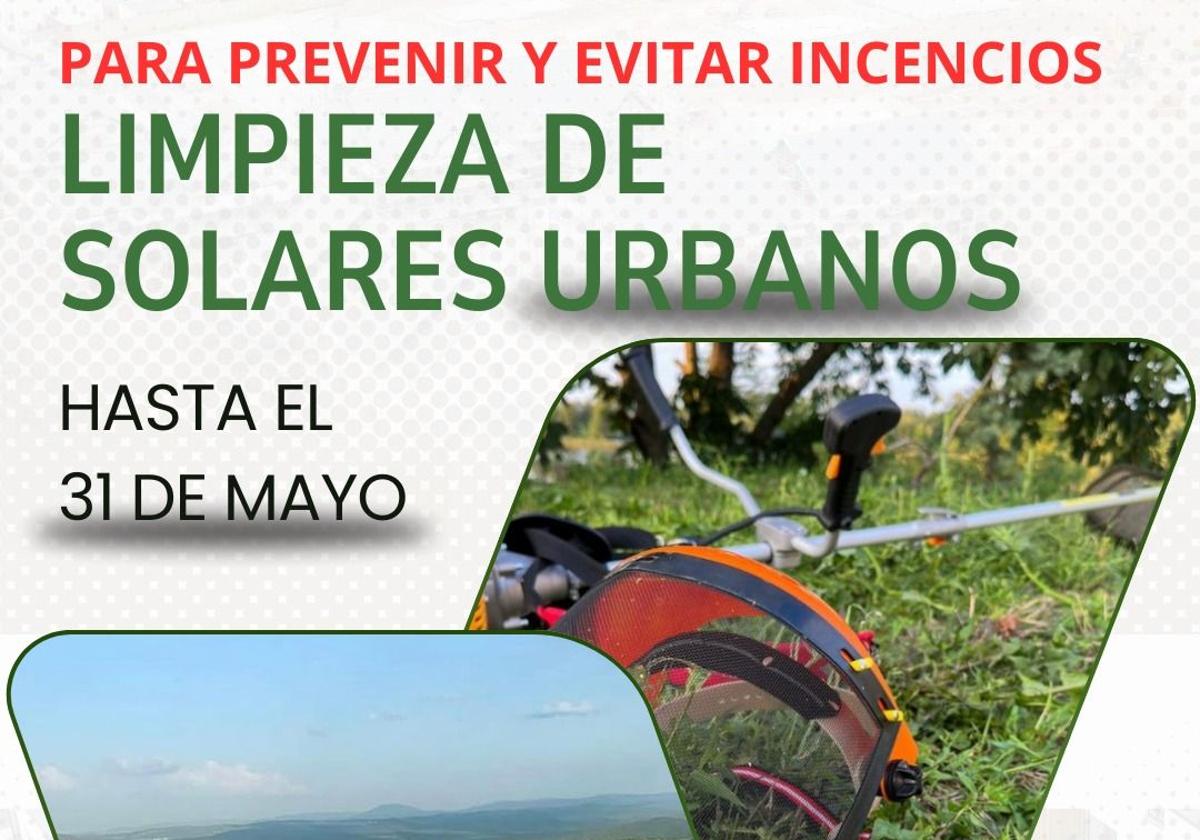 El Ayuntamiento insta a la limpieza de solares, parcelas y terrenos para prevenir incendios